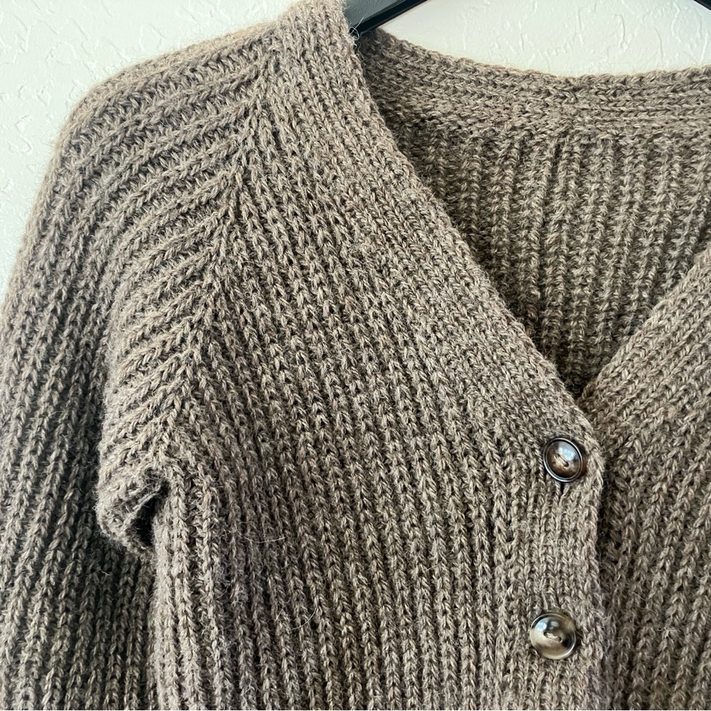 Cozy Hand Made Taupe Knit Sweater